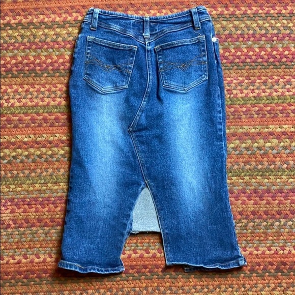 VINTAGE HI JEANS WESTERN COWGIRL STUDDED DENIM MIDI SKIRT - Picture 5 of 5